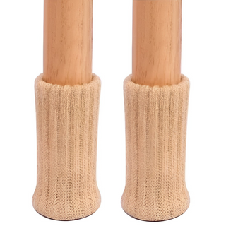 Stuhlsocken-Beige-rot-4er-set